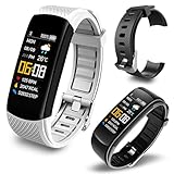 HUYVMAY Fitness Tracker schrittzähler Fitnessuhr wasserdichte Aktivitätstracker mit Pulsmesser Schlaftracker Nachricht Anruf Benachrichtigung, Damen Herren Sportuhr Smartwatch Android iOS Kompatibel
