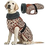 Kuoser Hunde Wintermantel Wasserdicht, Hundemantel Warme Jacke für Kleine Mittel Große Hunde mit Geschirr, Reflektierende Verstellbare Welpenweste für Kaltes Wetter mit Fleecefutter & Pelzkragen