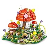 PlaySynthe Pilzhaus Bausteine, 2798 Teile Mini Ganoderma Hotel Baumhaus Klemmbausteine, Kreativ Mikro Architektur Modell Bausatz Spielzeug, Geschenk für Erwachsene und Kinder