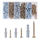 284 Stk Wanddübel und Schrauben Set, Gipskarton Schrauben und Dübel Set, Holzschrauben mit Dübel Hohlwandanker Sortiment Kit, Selbstbohrende Schrauben und Dübel Ankerbolzen, M3.5/M4/M5/M6/M8