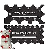 Safety Eye Sizer Für Häkeln - 2-teiliges Holz Messwerkzeug 4-32mm Durchmesser | Messlehre Strickzubehör für Nähen Puppenherstellung | Frauen Handarbeitsbegeisterte