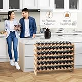 COSTWAY Weinregal Holz stapelbar, Flaschenregal für 60 Flaschen, Weinständer mit 6 Ebenen, Holzregal, Flaschenständer für Küche, Esszimmer, Bar, Keller, 101 x 29 x 73 cm