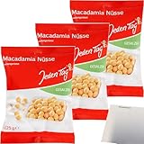 usy Bundle für Jeden Tag Macadamia-Nüsse gesalzen 3er Pack (3x125g Packung) + usy Block