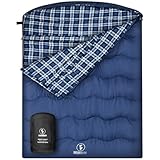 FORINBUY Winter Doppelschlafsack Flanell für Erwachsene Schlafsack 2 Personen Outdoor Warmer Deckenschlafsack, Queen Size – Ideal für Familien Camping und RV-Reisen 230 * 150CM