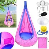 VEEKAY Hängehöhle,Kinder Pod Schaukelsitz,Kids Pod Swing Seat mit Aufblasbarem Kissen,Sensorischer Schaukelstuhl mit Tasche,Tragbarer Hängesessel Schaukel,Hängehöhle Kinder für Drinnen und Draußen