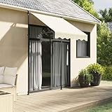 Massbinet Manuelle Gelenkarmmarkise Markise Gelenkmarkise, inkl. Wandhalterung, Handkurbel Wasserabweisend Alu/Polyester für Outdoor Terrasse Balkon Creme 200x150 cm Stoff und Stahl