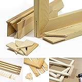 Keilrahmen-Set 60x40cm, Holz Keilrahmenleisten Bausatz zur Selbstmontage, Selbstbau ohne Leinwand, mit profilierten, gezapften mit Holzkeilen und Zwischenstegen je nach Größe