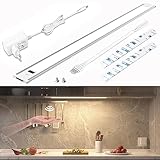 WOBSION LED Unterbauleuchte Küche Dimmbar mit Berührungsloser Sensor,42CM Neutralweiß Unterbau Lichtleiste für Unterschrank Beleuchtung,4000k Ultra Dünn Lampe für Küchenschrank und Werkbank,390 Lumen