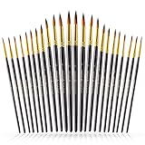 Tritart Spitzpinsel Set 24 STK. | Acryl Pinsel, Aquarellpinsel, Gouache Pinsel, Ölmalerei-Pinsel usw. | inkl. Pinselschwamm | Pinselset Acrylfarben aus Synthetik | Pinsel Set zum Malen
