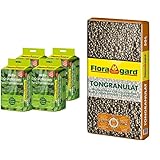 Floragard Aktiv-Grünpflanzen- und Palmenerde 4x20 L • Spezialerde für Palmen, Farne, Ficus, andere Grün- und Zimmerpflanzen • 80 L & Blähton Tongranulat zur Drainage - Hydrokultursubstrat - 50 L