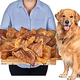 Schweineohren für Hunde 20 Stück Größe L 1kg | Ganze getrocknete Schweineohren Kauartikel | 100% natürlich | Langanhaltender Kauspaß | Getreidefrei | Ideal für kleine & große Hunde
