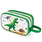 Dinosaurier Kinder Kulturtasche Jungen - Kinder Kulturbeutel Zum Aufhängen Waschbeutel Kosmetiktasche Herren Camping Reise Wasserdicht Tragbar Waschtasche für Geschenk
