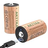 AKTTKA Baby C Akku USB 7200mWh-1,5V Lithium Wiederaufladbare batterien C, Hohe Kapazität Mit Typ C Ladekabel, 3 Stunden Schnellladung, Niedriger Selbstentladung (2 Stück)