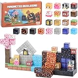 BOPEUY Magnetische Bausteine 114 Stück, Baue Mine Magnet Welt Sakura-Bergwerk-Serie, Magnet Blöcke Spielzeug für Jungen und Mädchen ab 3 Jahren, Kreative Kinderspiele Kinderspielzeug