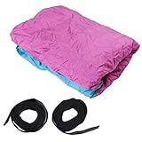 Cygmophing Tragbare Doppel-Hängematte für Camping, Reisen, Hängebett mit Baumgurt (Himmelblau mit Dinkelrosa)