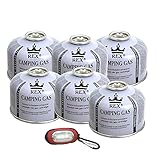 Campata Premium Gaskartuschen Set | Butan-Propan-Isobutan gemischt Mix | 100g-230g-450g | Ventilkartuschen mit Schraubventil Gewinde für Gaskocher | (6, 100g)