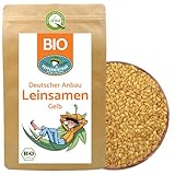 Bio goldene Leinsamen 2,5kg - ganze Körner - goldgelbe Leinsaat aus deutschem Anbau - PEPPERMINTMAN