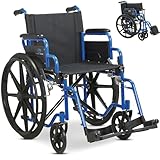 Safe Age® Rollstuhl - faltbares Leichtgewicht mit abnehmbaren Fußstützen - klappbare Armlehnen
