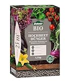 Dehner Bio Hochbeetdünger, hochwertiger Spezialdünger, Dünger für Kräuter / Gemüse, schonende Nährstoffversorgung, natürliche Langzeitwirkung, 1.5 kg, für ca. 25 qm, bunt