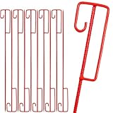 VOSS.farming 10x Laterneneisen, Pfahl mit UVV-Sicherheitsbügel, Halter für Absperrband, Ø12mm Riffelstahl, 125cm Länge, rot lackiert