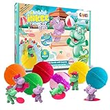 INKEE Geschenkbox Fun Beach | Box mit 6 Kinder Badebomben, enthält 6 verschiedene Nilpferdfiguren zum Sammeln - 6x Badekugeln Kinder mit Überraschung