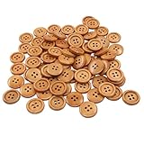 Cionyce Holzknöpfe, 18 mm, 200 Stück, braun, für Bastelarbeiten, Nähprojekte, Scrapbooking, Kleidungszubehör