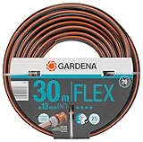 Gardena Comfort FLEX Schlauch 13 mm (1/2 Zoll), 30 m: Formstabiler, flexibler Gartenschlauch mit Power-Grip-Profil, aus hochwertigem Spiralgewebe, 25 bar Berstdruck, ohne Systemteile (18036-20)