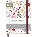paper&you® Passwortbuch A6+ mit Register A-Z 'Wild Flower' für 320 Zugangsdaten, Passwort-Manager klein, Passwort Buch deutsch - nachhaltig & klimafreundlich