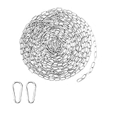 Edelstahlkette Meterware 1,5 mm, 6m Edelstahl Kette Mit Karabiner Stahlkette, Metall Kette Zum Aufhängen, Gliederkette Edelstahl Für Hundekette Ankerkette Wäschekette Schwenkkette