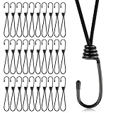 Spanngummi mit Haken, 30 Stück Planenspanner mit Spiralhaken 18cm Expander Gummi Spanner Spannfix für Planen, Netze, Banner, Spannseile, Expanderschlingen, Spannhaken