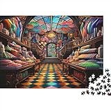 Süßwarenladen Puzzle 1000 Teile,für Erwachsene, Impossible Puzzle,farbenfrohes Legespiel,Geschicklichkeitsspiel Für Die Ganze Familie,Erwachsenenpuzzle Puzzel 1000pcs (75x50cm)
