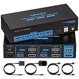HDMI USB 3.0 KVM Switch 2 PC 2 Monitore 4K60Hz KVM-Switches für 2 Computer/Laptops teilen sich Dual Monitore und 4 USB 3.0-Anschlüsse wie Tastaturen, Mäuse rucker und U-Disk