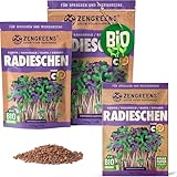 ZenGreens® - Bio Radieschen Sprossen Samen - Wähle zwischen 10g, 200g und 500g - Radieschen Bio Saatgut - Keimrate von 96% - China Rose - Rosa Rettich - Keimsprossen Samen - Microgreens