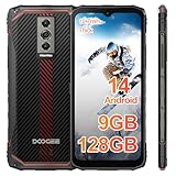 DOOGEE Blade 10 Outdoor Smartphone Android 14, 9GB+128GB/TF 2TB, 6.56 Zoll HD+90Hz, 16MP+8MP Kamera, 5150mAh Outdoor Handy Ohne Vertrag,10,7 mm ultradünn, Dual 4G SIM/Face ID/GPS/IP68/I69K/NFC