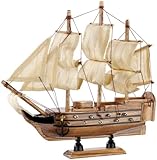 Playtastic Schiffbausatz: 70-teiliger Schiff-Bausatz Flaggschiff aus Holz (Holzschiffe, Holzschiff Bausatz, Schiffsmodelle selber Bauen)