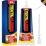 EPN Textilkleber, Klarer Waschbarer Stoffkleber für alle Stoffe, wie Baumwolle, Flanell, Denim, Leder, Polyester, zur Puppenreparatur, Applikationen und DIY-Bastelarbeiten (80 ml)