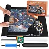 Puzzlematte Puzzlerolle, Puzzelmatten für Puzzle bis 3000 leicht zu lagern und zu transportieren, Schicke Puzzles-Geschenkbox,Riesenfilzmatte zur Aufbewahrung von Puzzles