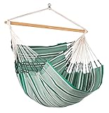 La Siesta®- Habana Hängesessel Kingsize Size für Entspannung & Stil: 360° Drehgelenk, hochwertiges Bambusholz - GOTS-zertifizierte Baumwolle. (Agave)