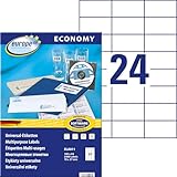 Europe100 Art. ELA011 Adressaufkleber (2.400 Klebeetiketten, 70x37mm auf A4, Papier matt, individuell bedruckbar, selbstklebende Adressetiketten, kompatibel zu AVERY 3474) 100 Blatt, weiß