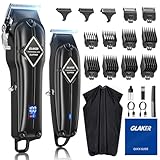 GLAKER Haarschneidemaschine für Herren + Haarschneider Kit, Akku-Friseur Professionelles Haarschneidemaschine Haarschneide-Set Bartschneider für Männer Frauen Kinder, Fading Clippers mit 13 Guards