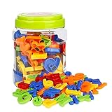 Magnetische Buchstaben Alphabet Magnete Nummer Spielzeug Lernspielzeug Fridge Stickers für Kinder Junge Mädchen 78 Stücke