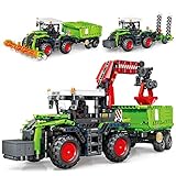 TOY PLAYER 3 in 1 Traktor Harvester Klemmbausteine Bausteine,City Bauernhof LKW Spielzeug für Erwachsene und Jungen und Mädchen im Alter von 8–12 Jahren 1481 Teile