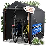 FLAIR HABBIT Gerätezelt, 4m³, Fahrradgarage, 120 x 180 x 160cm, mit Ablage und Lüftungsfenster, Foliengerätehaus, Zeltgarage, Fahrrad Garage Outdoor, Fahrradgarage 2 Fahrräder, Motorradgarage