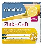 sanotact Zink + C + D (20 Lutschtabletten) • Zink Tabletten mit Vitamin C & Vitamin D3 • 3-fach Formel für Immunsystem • Immun Vitamine • Zink Lutschtabletten • Fruchtiger Zitronengeschmack