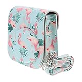 DIYEAH 1 Stück Flamingo Kamera Tasche PU Schutzhülle für Sofortbildkamera Mini Abnehmbarer Schultergurt Modisches Design Robust und Schützend