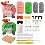 Häkelset mit emotionaler Unterstützung, positives Häkeln, bezaubernde -Feuerstrickpuppe, deemotionale Häkelpuppe mit positiver Karte, positives Strickpuppen-