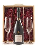 Bollinger Grand Annee Vintage Champagne 2015 (Original Box) with Two Riedel Crystal Champagne Flutes in einer Geschenkbox, da zu 4 Weinaccessoires, 1 x 750ml