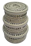 Zitronen-DRIZZLE Küchendosen, dekoratives Cupcake-Motiv, Metall, 3 Stück, bedrucktes Design, Geschenkdosen, extra dick, groß, mittel und klein, für Küche, Bäckerei, Aufbewahrungsbehälter