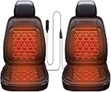 Generisch Winter Autositzauflage mit voller Rückenlehne - Einzel- und Zweisitzer Bequeme Sitzmatte für Fahrer- und Beifahrersitz - Passend für in PKW, SUV, LKW und Transportern (Schwarz, Zweisitzer)