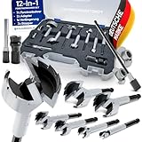 FALKENWALD® Forstnerbohrer Set 10-teilig (Ø 10-40 mm) mit Werkzeugkoffer & Adapter + Erweiterung - Hochpräzise Holzbohrer Topfbohrer - Premium Forstner Bohrersatz für Hart- & Weichholz